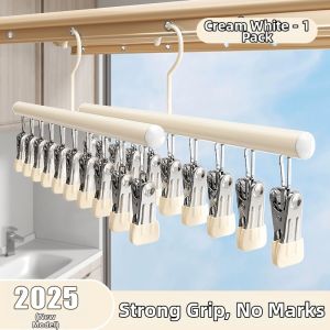 Hourleey | Non-slip Stain-free Clothes Hanger with Clips Stainless Steel