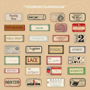 Sticker กระดาษโน้ตสไตล์ย้อนยุค 60 แผ่น กระเป๋าเดินทาง คอมพิวเตอร์โน้ต บันทึก ตกแต่ง กันน้ำ DIY ติดภาพวาด