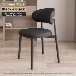 Scandinavian Style Modern Minimalist Dining Chair Metal and Fabric