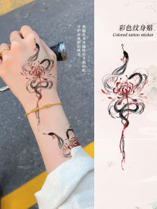 New Chinese Style Plum Blossom Tattoo Stickers Waterproof Long-lasting High-End Sensation for Men And Women Arm Wrist INS Colored Ink