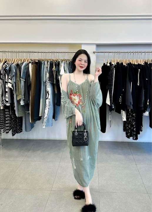 Váy Nhung Thêu Hoa Lá giá rẻ Tháng 3,2024|BigGo Việt Nam
