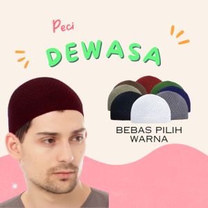 Peci Rajut Dewasa / Kopiah Rajut / Peci Rajut Polos Tebal Elastis