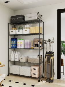 MEIZHIGAO | Kệ Di Động Chống Gỉ Điều Chỉnh Chiều Cao 5 Tầng