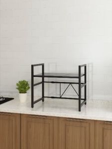 Kitchen Organizer Microwave Oven Rack Expandable and Height Adjustable Kitchen Storage Shelf Single/double layer Kitchen Cabinet Storage Rack Shelf Utensils Holder