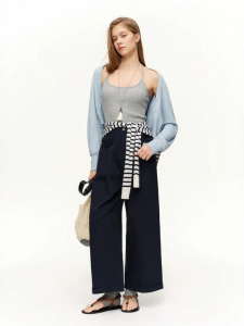 DUSHU | Stylish Chain Embroidery Beaded T-Shirt Vest Set
