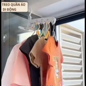 Móc treo quần áo di động 5 lỗ treo gắn cửa gấp gọn Móc phơi đồ linh hoạt xoay 360 gắn mọi nơi trong nhà mang du lịch-HAUSE