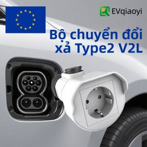 Bộ Chuyển Đổi Sạc EVqiaoyi Type2 V2L 16A 3.5KW Với Phích Cắm EU Dành Cho Xe BYD JACOO MG Renault - Phụ Kiện Sạc Xe Điện Cắm Trại