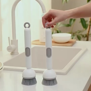 Chổi cọ nồi cán dài có ngăn đựng xà phòng