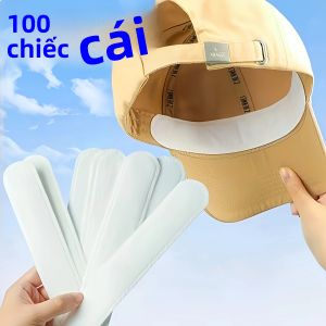 10/50/100 Viên Mũ Hút Mồ Hôi Dán Mùa Hè Nắp Lót Ban Nhạc Dính Thấm Mồ Hôi Che Nón Kích Thước Giảm Tốc Miếng Lót Cho Sự Thoải Mái
