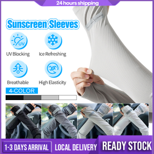 Summer Ice Silk Sleeve Cover UV Protection Hand Sock Outdoors Cycling Sunscreen Long Gloves Men Woman Cooling Arm Sleeves