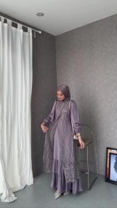 Oliviaaa Dress Silk Kombinasi Tille Dress Kondangan Gamis Dewasa Brukat Terbaru 2024 Kekinian Viral Dress Wanita Muslim Baju Muslim Fashion Wanita Gamis Muslim Premium Dress Bridesmaid Kondangan Long Dress Busui Friendly Dress Murah Terlaris Bisa COD-KL