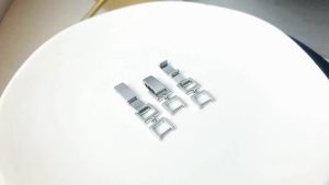 White Gold Plated 3pcs Fold Over Clasp Set for Jewelry Making