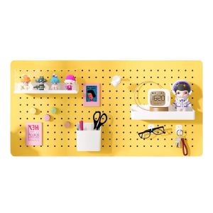 Decorative Metal Hole Board Storage Rack Magnetic Accessories round Hole DIY Organizer Desk Display Hanging Pendants