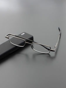 Elegant Metal Reading Glasses Japanese Style Flat Portable Spring Loaded Fashionable Eyeglasses for Reading And Bifocal Use