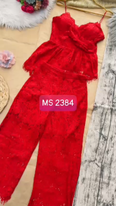 MyDu Shop | MS 2384 Set Bộ Nữ – Áo và Quần Rời Vải Ren Cao Cấp Phong Cách Sang Trọng