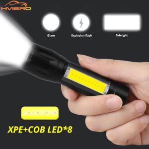 Zoom Mini USB Rechargeable Led Flashlight Portable Built Battery XP-G Q5 High Power Waterproof Camping Work Light Illumination