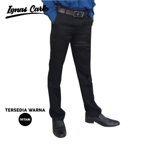 Celana Kerja Pria Twist Xellano Panjang Kerja Bahan Kain Model Slimfit Hitam 27-36 - IGNAS CARLO