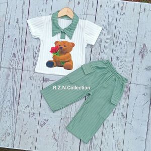 Setelan Anak Perempuan Lucu Bahan Knit Hornet Usia 1-7tahun