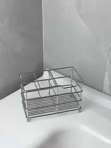 Stand Rack for Comb Facial Cleanser Stainless Steel Toothbrush Holder Bathroom Storage Organizer