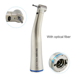 Dental Low Speed Handpiece Contra Angle Blue Ring X25 X25L 1:1 Internal Water Spray Fiber Optical Handle Tools