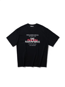 MASONPRINCE Spring Summer New Loose Short Sleeve T-Shirt Casual Couple Long Sleeve Sequin Embroidery Label Youth Fashion