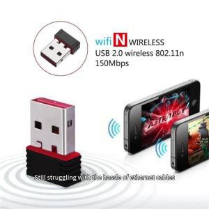 Mini USB WiFi Adapter 150Mbps RTL8188 Wireless Network Card for Raspberry Pi Desktop Laptop PC - Windows Compatible