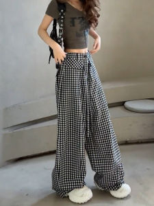 MANMI | Plaid High Waisted Loose Culotte Pants