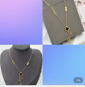 Kalung Titanium Wanita Liontin Bunga Hitam Jurai Cumi/Kalung Fashion Wanita Terbaru Bahan Antikarat Anti Luntur