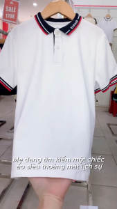 Áo Polo Bé Trai Riomio Cotton 4 Chiều Bo Cổ Bo Tay Dệt Đường Line Đối Xứng Trắng Size 6/7–11/12 (25–45kg) RAT1129