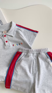 Set bộ polo cho bé trai áo thun tay ngắn họa tiết câụ bé kèm quần short 1 đến 7 tuổi BERNIE T0425B64