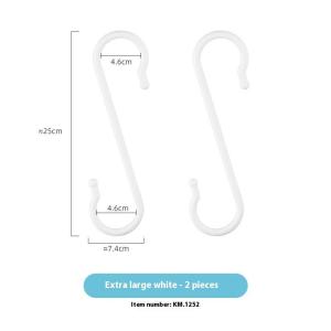 【M】8PCS S-shaped Door Behind Hook Multi-purpose Kitchen Hooks Wardrobe Clothes Cross Bar Portable Bathroom Plastic Hook