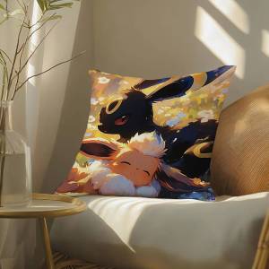 Bandai | Pokemon Dragon Masters Anime Plush Pillow Cover Soft Short Plush Cushion Cover For Sofa Bedroom Home Decor Gift