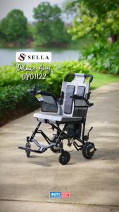 [BARU] SELLA - Kursi Roda Elektrik DELUXE AIRY DY01122 | Travelling Portable Electric Wheelchair DY 01122 | Tenaga Listrik Mudah Dilipat dan Ringan