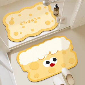 Thảm Phòng Tắm Chống Trượt Nhanh Khô Thảm Phòng Tắm Mềm Thấm Nước Hình Phô Mai Hoạt Hình Thảm Sàn Nhà Tắm Thảm Sàn Nhà Thảm Sàn Phòng Tắm