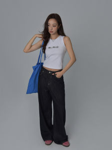 Sixi Summer Slim Fit Printed Vest Womens Sweet Cool Spicy Inner Tee Korean Casual Style Short Length Letter Pattern Top