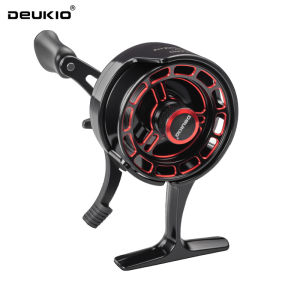 DEUKIO High-Foot Ice Fishing Reels Raft Reel 3.2:1 High Speed 3+1BB Smooth Magnetic Brake System Lightweight Winter Reel