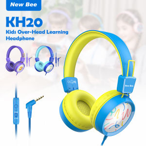 New Bee KH20 Kids Headphones Headset Wired Headphone Foldable Earphone with Mic Music Headset Limited Volume for Children