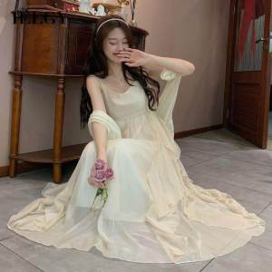 IELGY womens sleeveless dress long sleeve two-piece set【order separately】