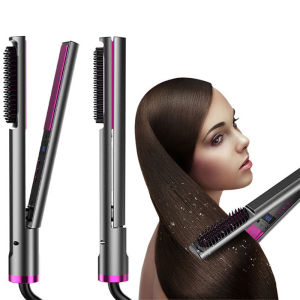 Máy Làm Thẳng Tóc Chuyên Nghiệp 3 Trong 1 Màn Hình LCD Phủ Gốm Cấp Độ Salon Dụng Cụ Tạo Kiểu Tóc Nữ Với Nhiệt Độ Điều Chỉnh Được