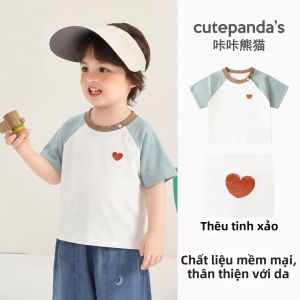 CUTEPANDAS | Áo Thun Ngắn Tay Màu Hỗn Hợp Mùa Hè