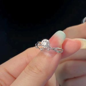 Platinum Diamond Ring PT950 White Gold Engagement Ring One Carat Marriage Proposal Ring for Women Original Design Jewelry
