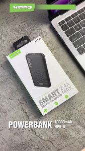 Hippo Power Bank 10.000Mah HPB-01 Fast Charging Sdc 2.4A Dual Output Usb A Dual Input Usb C Micro