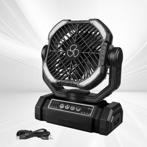 Quạt Cắm Trại Di Động 20000mAh Tích Hợp Đèn LED & Điều Khiển Từ Xa 4 Tốc Độ Hẹn Giờ Thiết Kế Móc Treo Có Thể Sạc Lại Dùng Cho Lều Ngoài Trời