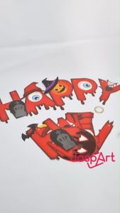 HIASAN BANNER TULISAN HAPPY HALLOWEEN TEMA MONSTER DEKORASI HALLOWEEN BANNER HURUF