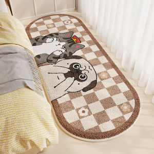 Modern Princess Style Long Rectangle Carpet Bed Tail Blanket Bedroom Warmth Imitation Cashmere Home Fabric Cartoon Pattern