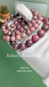 KAKTUS Kristal Asli Sakura Rhodonite Crystal Bracelet
