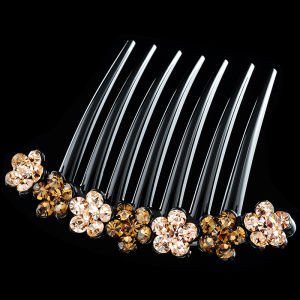 Fashionable Seven-Tooth Hair Comb Anti-Slip Diamond Elegant Hair Clip Childrens Accessory Original Design Summer 2022