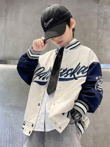 Fashionable Sports Style Boys Jacket Autumn Spring Cotton Polyester Blend Coat Childrens Baseball Uniform Top for Middle Large Kids