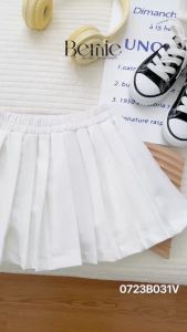 Chân váy xếp ly màu trắng cho bé gái có lót quần phong cách hàn quốc 1 đến 7 tuổi BERNIE 0723B031V