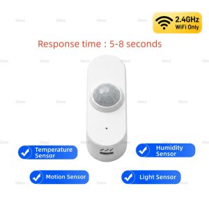 Tuya Wifi PIR Motion Sensor Smart Life Temperature Humidity Infrared Human Body Detector Illuminance Detection For Alexa Google